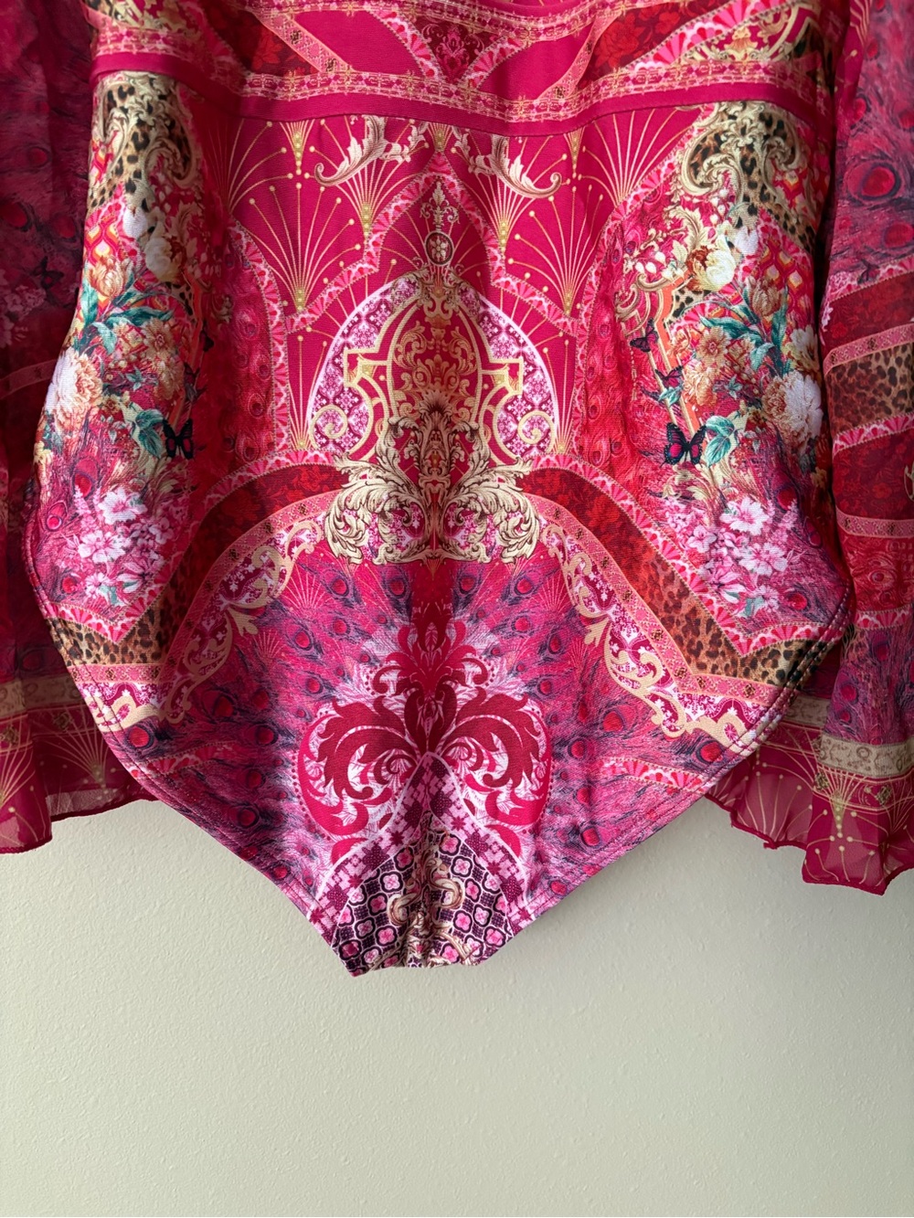 Bohemian V-Neck Pink swim-dress - Picture 7 of 12